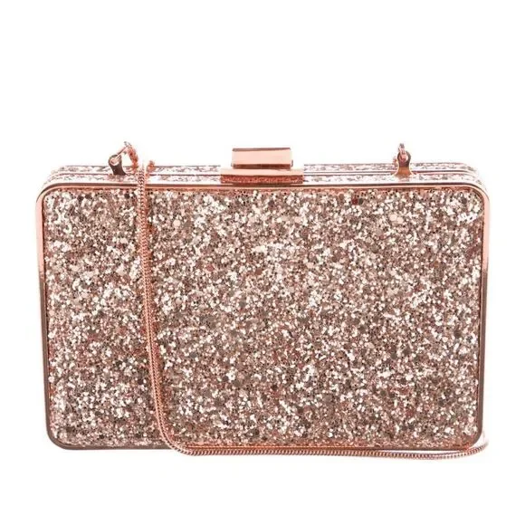 Henri Bendel Party Box Clutch - Pink Glitter - Picture 3 of 7